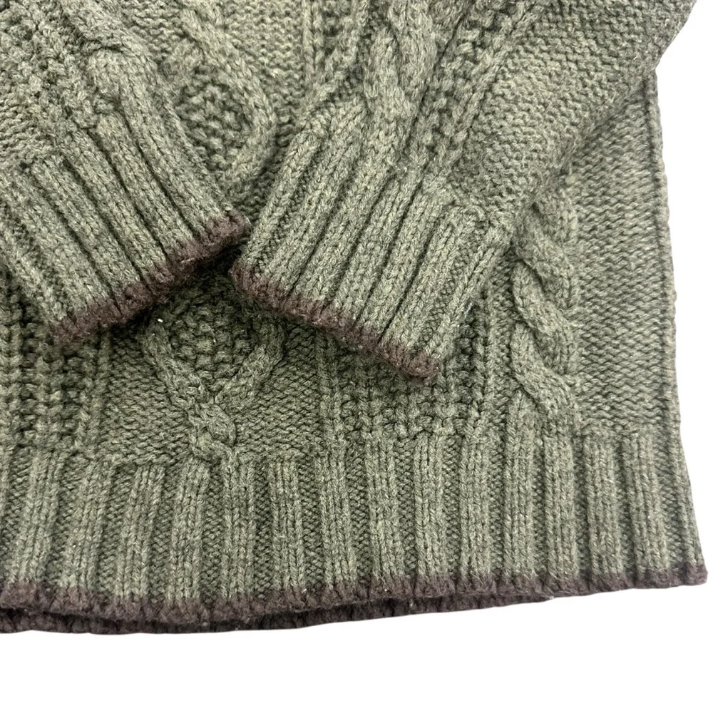 Baby Gap Olive Green Cable-Knit‎ V-Neck Sweater Size 4T